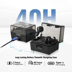 ARM NEXT FieldOps Tactical Earbuds E30 Hearing Protection with Bluetooth, 31dB Noise Reduction for Shooting Wireless Tactical Earbuds with Sound Pickup, Bluetooth 5.4, 50H Playtime, LED Display, for Hunting & Work,summervibes summervib