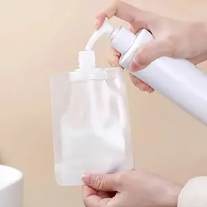Travel-Friendly Squeeze Bags, Leak-Proof Refillable Cosmetic Containers, 50/100ML Size, Suitable for Lotion & Shampoo Use, Makeup Container Set