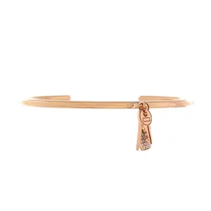 Pre-owned Hermes Kelly Clochette Cuff Bracelet 18K Rose Gold with Diamonds Small by Rebag
