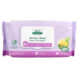 Aleva Naturals Bamboo Baby® Wipes, 80 Wipes