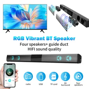 TV Soundbar, Home Theater Wireless Surround Sound PA System with 4 Subwoofers And 2 Air Ducts, Supports Optical, AUX, USB, TF Card, TWS And FM Audio Input, Hi-Fi Computer Game Auxiliary Audio Output Sound Bar Speaker