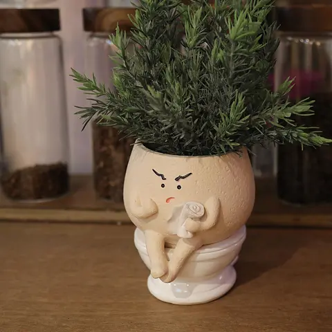 Cute Face Design Cartoon Flower Planters - Pre-Assembled Unique Pots for Plants, Cute Cactus Flower Pots for Indoor Succulents, Perfect Gift for Home & Office Garden Supplies