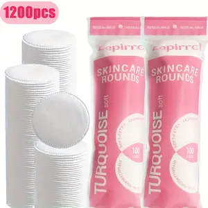1200pcs disposable round makeup pad cleansing puff multi-purpose cleaning sheet, soft and skin-friendly, mild and non-irritating, suitable for facial maintenance, makeup, skin care, home use or travel - each pack contains 100pcs, 6*6cm