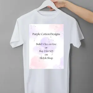 Purple Cotton Designs 2 for $25 Custom T-shirt with Heat Pressed Design Choose Your Size and Color Unique Artwork for Men and Women