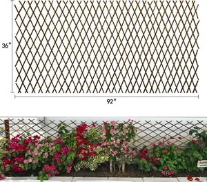 Expandable Garden Trellis  Support Willow Lattice Fence Panel for Climbing  Vine Ivy Rose Cucumbers Clematis 36X92 Inch