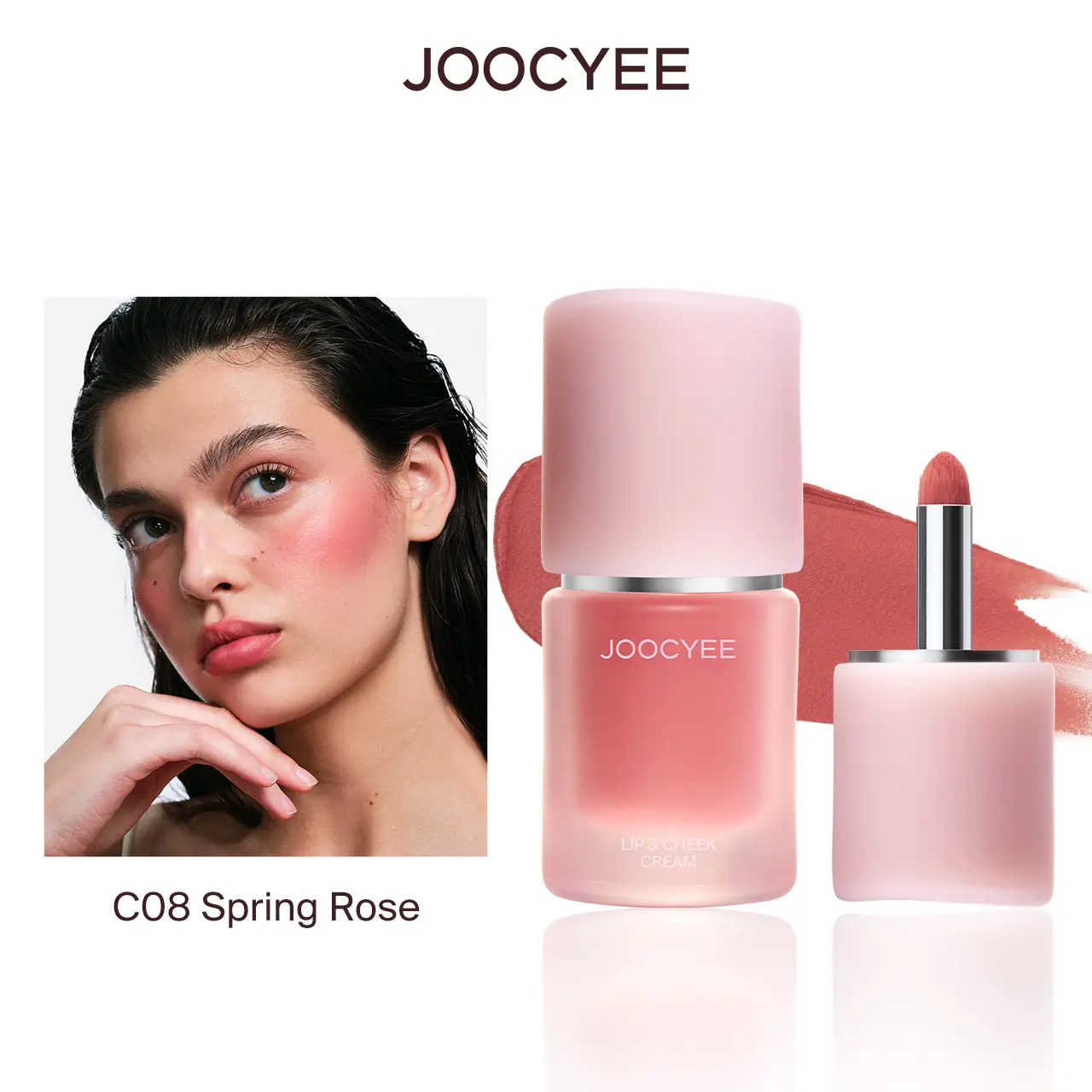 JOOCYEE Multi-Use Lip & Cheek Cream, Waterproof Cosmetic with a Smooth, Blurring Matte Finish for All Skin Types - 4.5g, Water Proof, Lip Product, Lip Tint Balm campingessentials