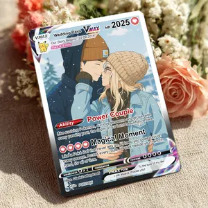 Personalized Poke Card, Custom Anniversary Gifts 2025, Custom Photo Anime Gift for Couple, Custom Photo Card, Gift for Her, Trading Card