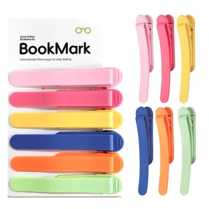 6PCS Automatic Bookmark Smart Book Marks for Reading Women Men Kids Silicone in Assorted Colors Easy Page Marking