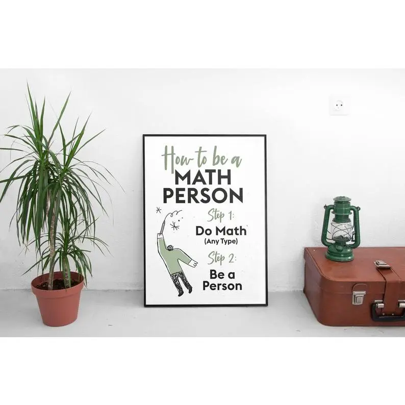 How To Be A Math Person Poster, Fun Math Classroom Decor, High School And Middle School Teacher Poster, Educational Math Wall Art