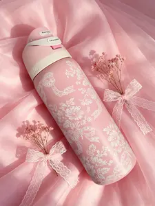 OWALA x UO FreeSip Pink Ribbon Toile 32oz / 945ml Stainless Steel Water Bottle. Leak-Proof Lid And a Built- In Straw. You Spirited Sips Any Time Of Day. Suitable for Sports, Outdoor, Travel, Camping. Birthday Gift,Festival Gift.