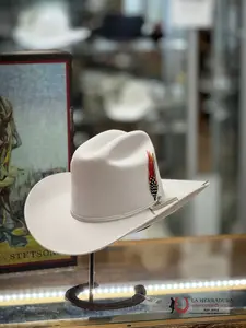 STETSON 6X SILVER GREY RANCHER COPA ALTA Brimcrown Chocolatefelt Band Antique Silver Buckle Set 4" BrimCrown 5 InLeather Sweatband