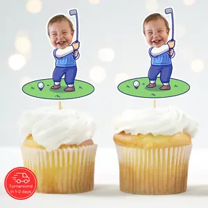 Golfer Cupcake Topper – Hole in One Birthday Party