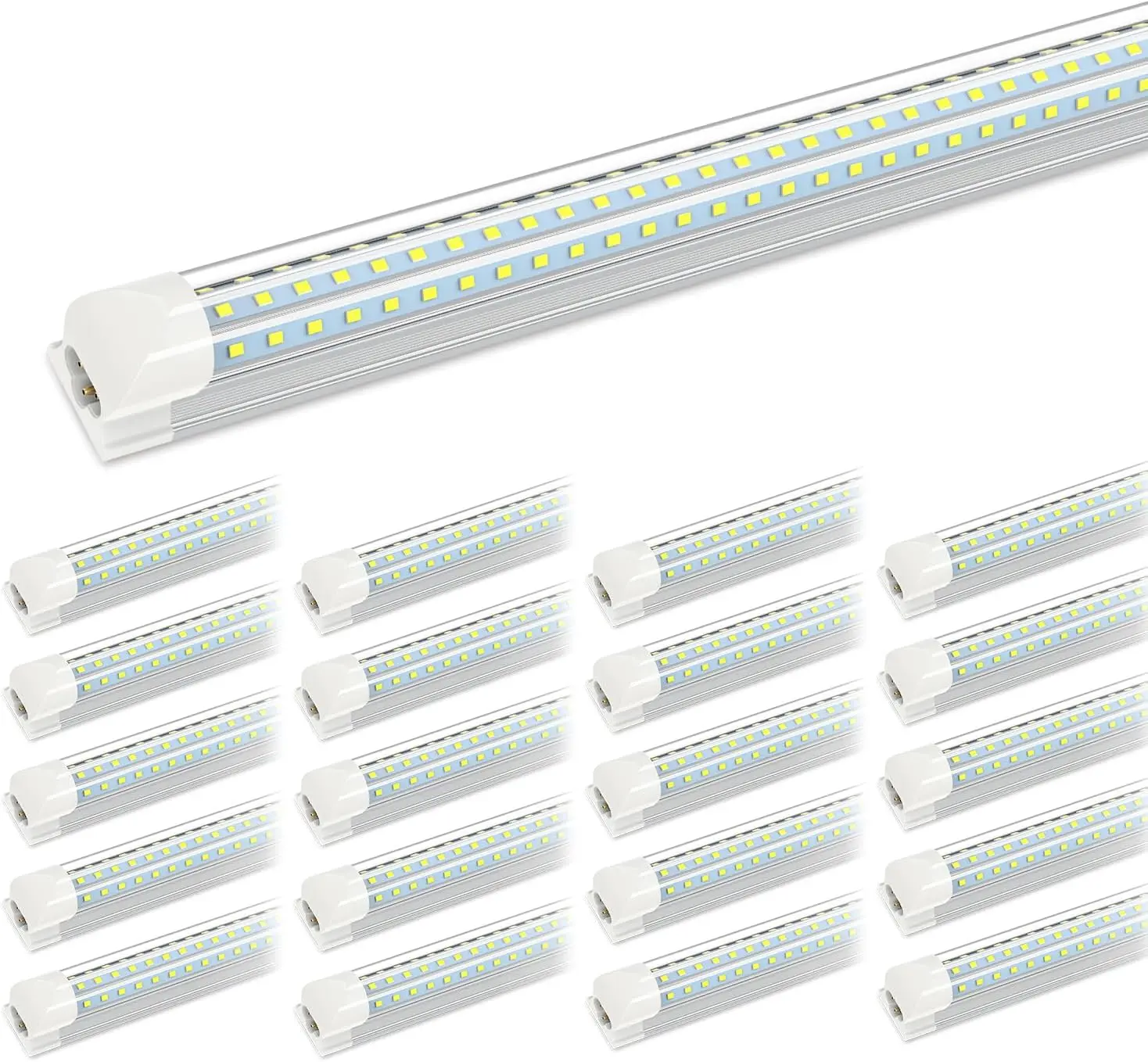 ETL Certified 8ft D-Shape LED Shop Light (25-Pack), 90W High Output 11700LM, 6000K Cool White T8 LED Tube Light for Garage, Warehouse