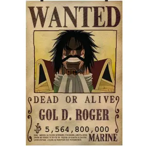Gol D. Roger One Piece Wanted Poster Anime, Anime One Piece Gifts Decoration Posters Print Artistic Photo Room Ornaments Wall
