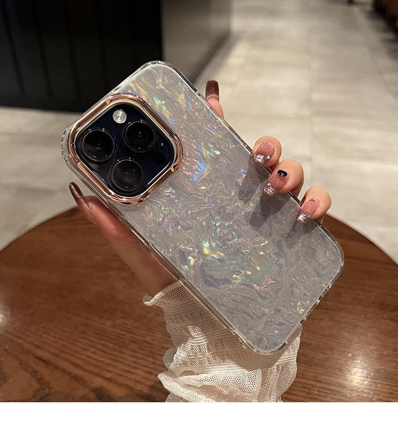 Phone Case: Glitter Shell Pattern Compatible with iPhone 17 Pro Max Case Starry Sky Apple 16/15/14/13 Goddess Protective Cover Shockproof