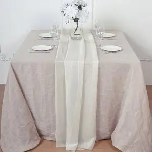 Chiffon Table Runner 6ft Ivory - Lightweight Table Linen