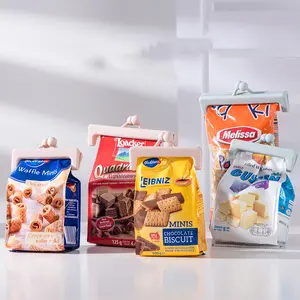 Two Packs of Push-Button Plain Food Bag Sealing Clips - Large Blue & Pink Kitchen Utensils