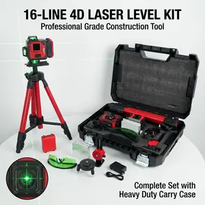 Milwaukee 16 Line Self Leveling Green Cross Line Laser Kit For Framing Crews Aligning Studs Or Door Headers With ±0.3mm/10m Accuracy & Dual Power M18 Battery professional construction