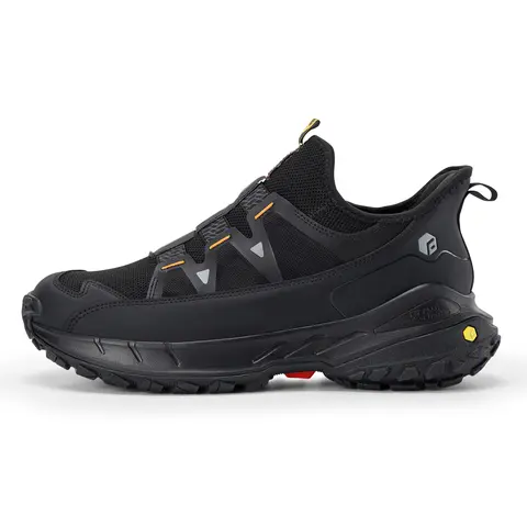 FitVille Men's Low-Top LugMax V5 Lightweight Hiking Shoes - PU Leather, Cloth, Water-Repellent, High-Rebound EVA, Rigid Rubber, Cushioned Casual Trainers, Slip-Res. Trail Shoes, US Sizes, Father's Day Gift Option