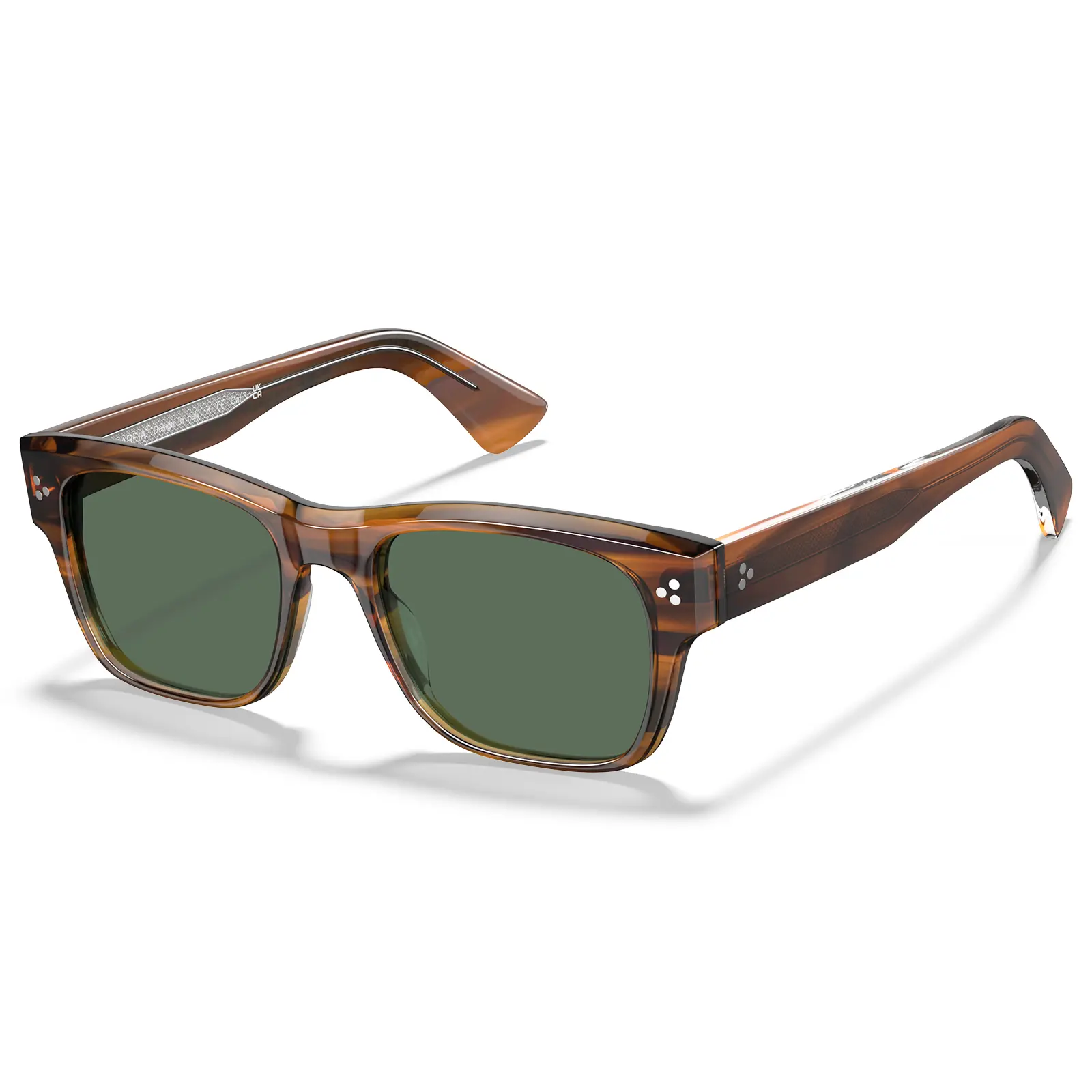 CARFIA Polarized Male Sunglasses - UV400 Sun Protection, Retro Thick Acetate Frames, Comfortable Fit, Harder Lines Design, Suitable for Sunrise Sports & Outdoor Activities, Performance, 365 Days Free Replacement, Classic