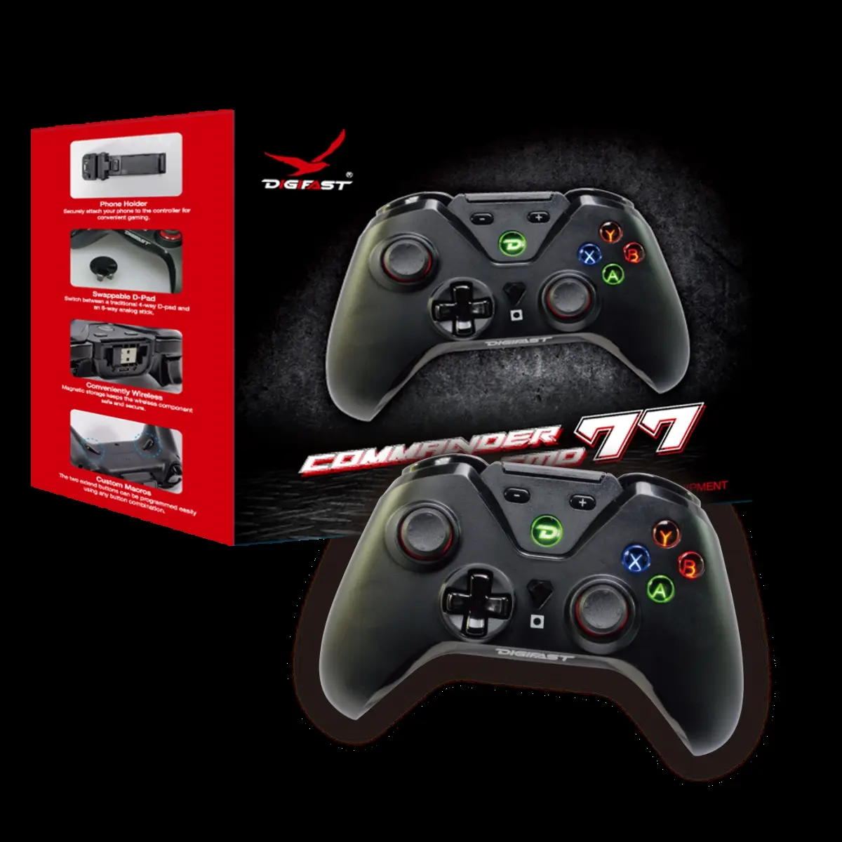 Digifast Commander Series Wireless Gaming Controller with Precision D-Pad for PC Gaming Consoles
