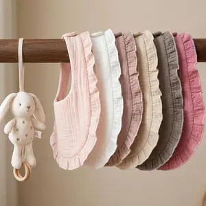 Soft Premium Baby Bibs Set Cloths, Leaf Trim Design, Comfortable Breathable U-Shaped Bibs, Multicolor Mix, Snap Button Closure, Perfect for Feeding