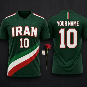 Iran Green Soccer Fan Shirt, Personalized Football Supporter Tee, Custom Name Number Sports Shirt, Iran Pride Game Day Gift 0