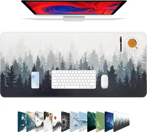 Mouse Pad For Gaming,Forest Pattern XXL XL Large Mouse Mat Long Extended Mouse Pad Desk Mat Non-Slip Rubber Mice Pads Stitched Edges ThinTree