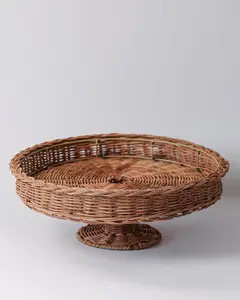 Hand Woven Rattan Pedestal