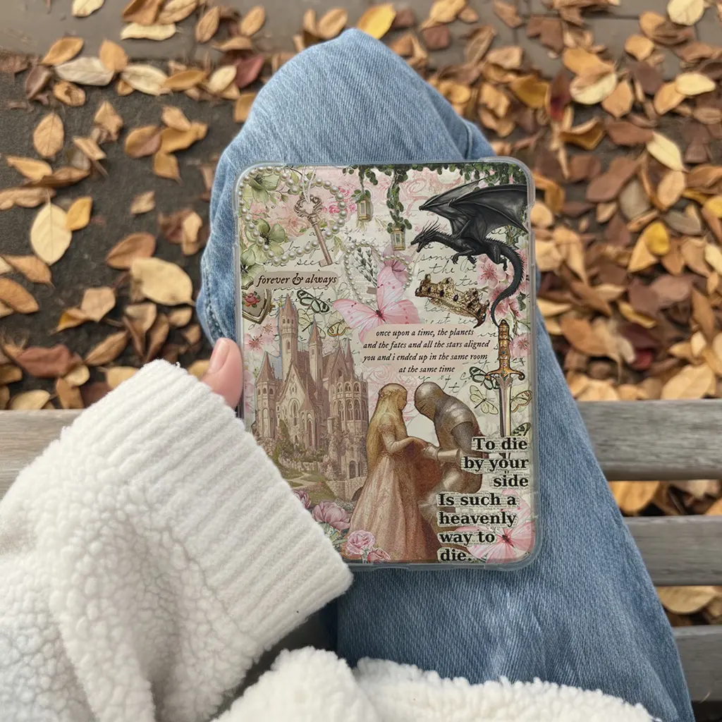 Romantasy Kindle Insert for Clear Case – Aesthetic Book Lover Decor | Cozy Reading Accessory
