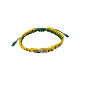 St. Jude Bracelet – Green & Yellow Beaded Adjustable Catholic Bracelet