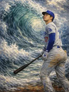 Shohei Ohtani "Tidal Wave"  13x19 Numbered 1-50 and Signed by artist