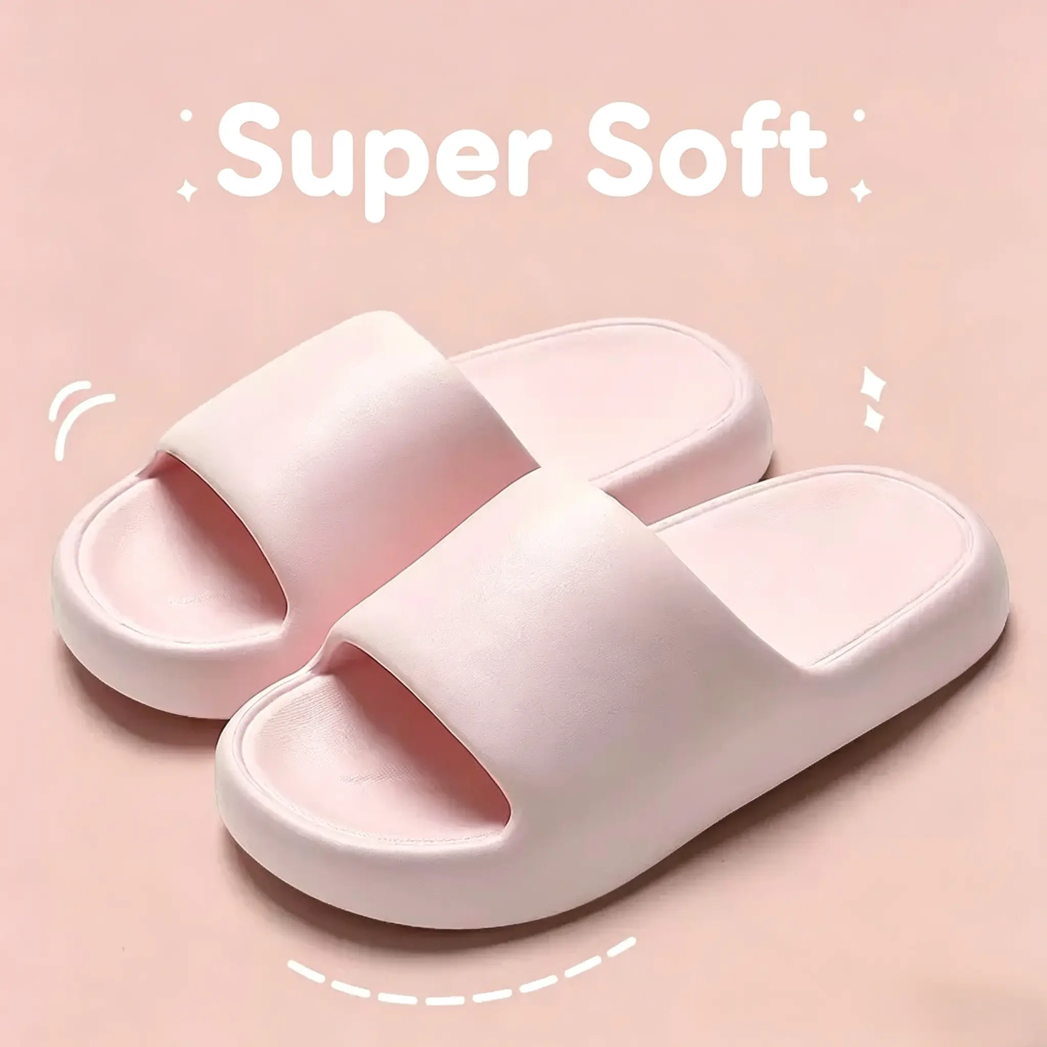 Cloud Slides for Women Men, Soft Squishy Pillow Slippers, Ultra Comfortable Foam Platform Sandals with Thick Cushion Sole, Waterproof Shower Shoes, Lightweight Slip On Shoes, Non Slip Indoor Outdoor House Slippers for Beach, Pool, Bathroom