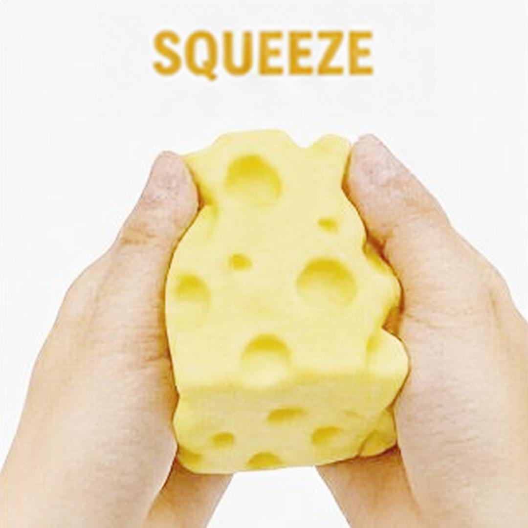 Cheese Squishy Stress Toy – Soft Squeeze Fidget Cube for Anxiety Relief, Sensory Play & Focus, Non-Toxic TPR Stress Ball for Kids & Adults