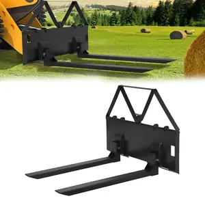 46" Heavy-Duty Tractor Pallet Forks, 2600lbs Capacity, Quick-Attach Skid Steer Forks with Trailer Hitch Ball, for Farms & Warehouses, Black
