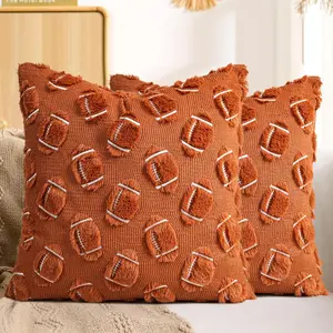 New plush quilted pillowcase with embroidered football design, stylish and high-end, suitable for bay windows and living room sofas