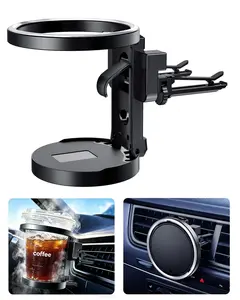 Ostsbasf Car Air Vent Cup Holder Clip-On Drink Expander for Cars & Trucks Designed for horizontal blade vents, this extra car cup holder keeps drinks, ashtrays, and small essentials secure while driving.