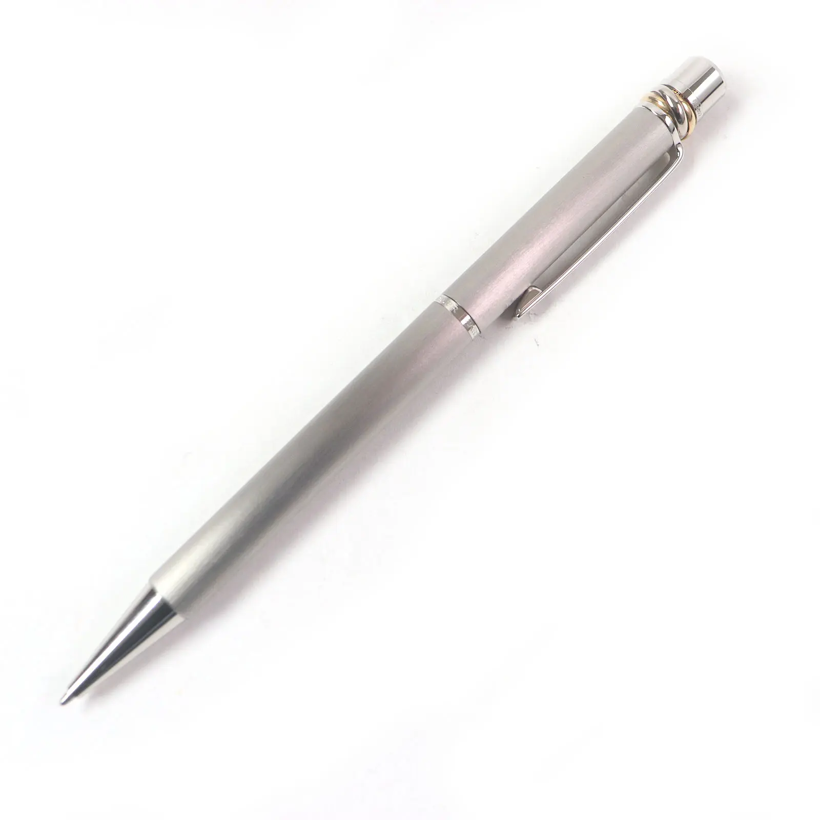 Pre-owned Cartier Sterling Silver 925 (Ag925) Small Leather Goods Trinity Silver Ballpoint Pen