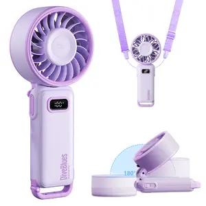 Diveblues Portable Handheld Rechargeable Fan - Powerful Turbo Mini High-Speed Aero Fan, 100 Speeds, 15H Max Cooling Time, Pocket-Sized Personal Travel Gift for Home & Outdoor Use