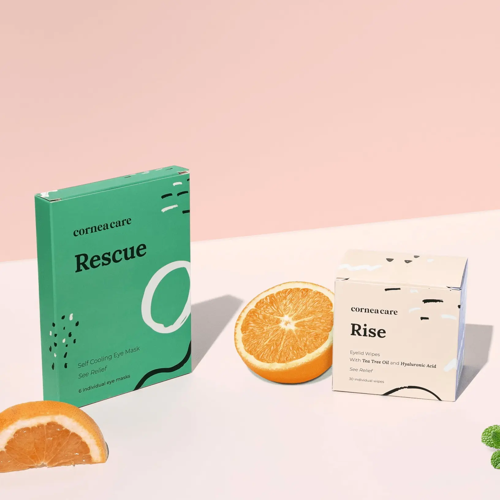 Eyelid Hygiene Starter - Rescue Self Cooling Eye Compress and Rise Eyelid Wipes - Gentle Cleansing Wipes for Crusty Lashes and Eyelids - Cool Eye Mask for Dry Eyes and Puffiness Eye Treatment Mask Eye Patch