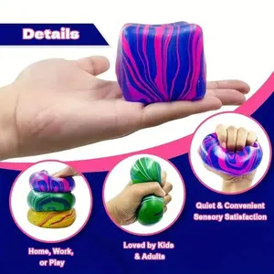 Super Soft Flow Cube Squishy, Oddly Satisfying Sensory Fidget Toy for Stress Relief, Ultra-Mochi Touch Hand Squeezer, S/l Size