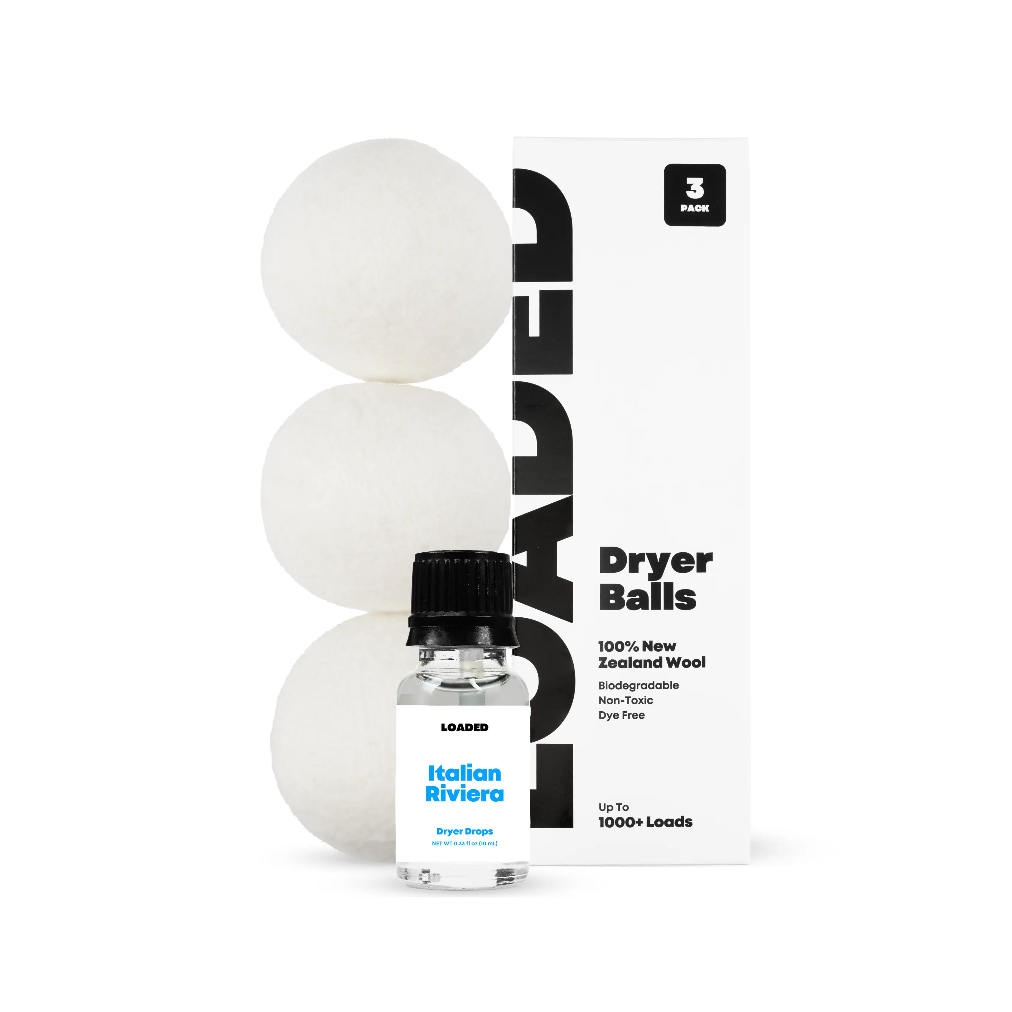 Loaded Dryer Set - Loaded Dryer Balls + Dryer Drops Loaded Dryer Set - Loaded Dryer Balls + Dryer Drops