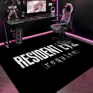 RResident Evil 9 Requiem Floor Mat Gaming Room Soft Flannel Floor Rug Non-Slip Absorbent Doormat for Esports Setup, Bedroom, Entrance, Gamer Home Decor, Anti-Skid Washable Mat, Multiple Sizes Available