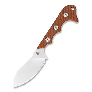QSP Neckmuk Neck Knife, 2.88" D2 Steel Blade, Satin Finish, Micarta Handle, Kydex Sheath, 6.5" Overall Length