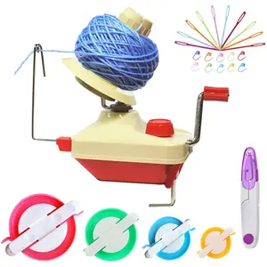 Yarn Ball Winder, Hands Operated Swift Yarn Fiber String Ball  Winder Machines for Family+4Pompom Maker+10PS Knitting Stitch Markers+10PS Plastic +1PS (26b)