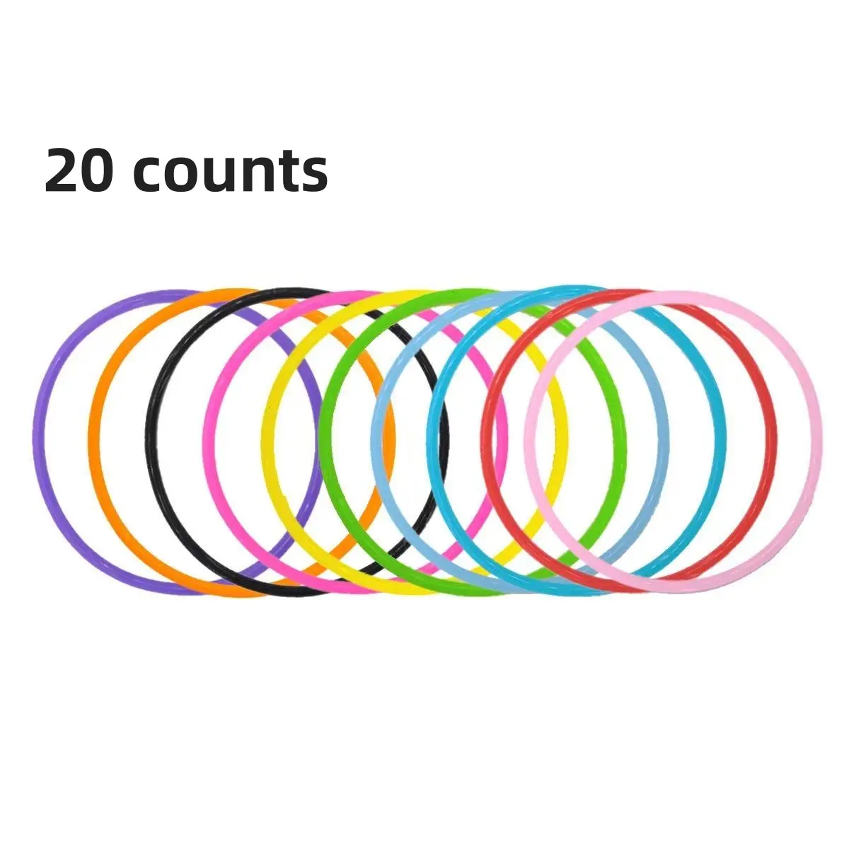 20 Pieces Glow in the Dark Rainbow Silicone Jelly Bracelets, Party Essential, Perfect for Concerts, Clubs, Parties, Birthdays and Festivals