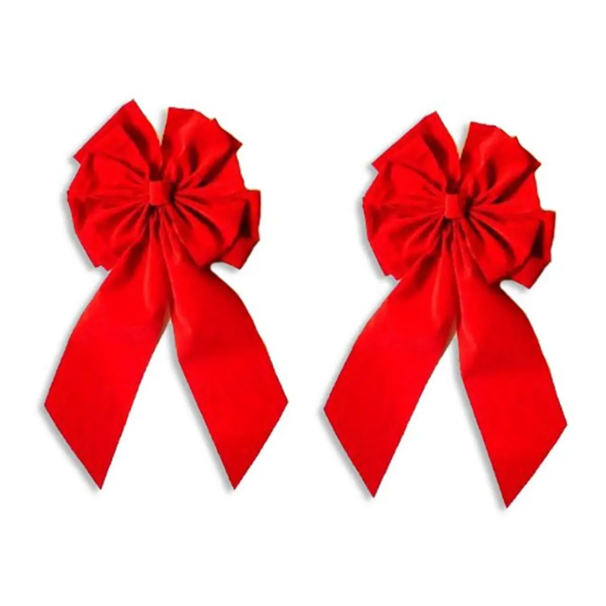 212 MAIN Large 23 in. Red Christmas Velvet Decorative Bows, Pack of 2, Christmas Tree Ornaments, Festive Home Decor, Ornaments Christmas
