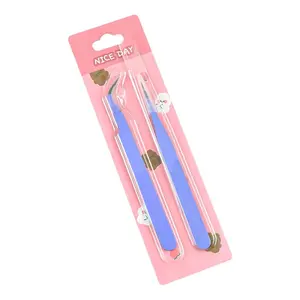 Pastel Precision Tweezers Set | Stainless Steel Craft Tools for Scrapbooking, Card Making, DIY, Sticker, Paper & Journaling | Non-Stick & Gentle (Pink/Blue/Purple) #CraftTools #DIY Glue