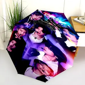 BTS (11) New printed universal umbrella, automatic folding umbrella, portable foldable travel umbrella, outdoor umbrella, Black Friday, Christmas, and birthday gift.