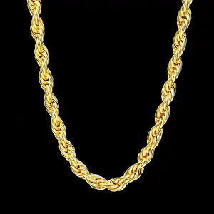 8 mm Stainless Steel Twisted Rope Chain, 24 inches, Unisex Design Trendy Everyday Accessory | Ideal Holiday Gift